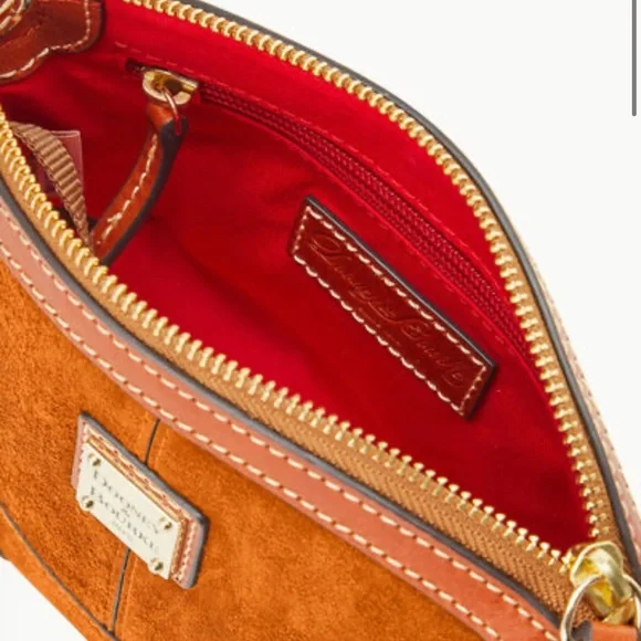 Dooney & Bourke Suede Mini Domed Crossbody Honey - Picture 14 of 15